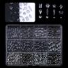 1Box 3D Nails Charm Mixed Size Glass Nails Stones with Flatback Rhinestones Crafts Nails Art for Nails Enthusiasts