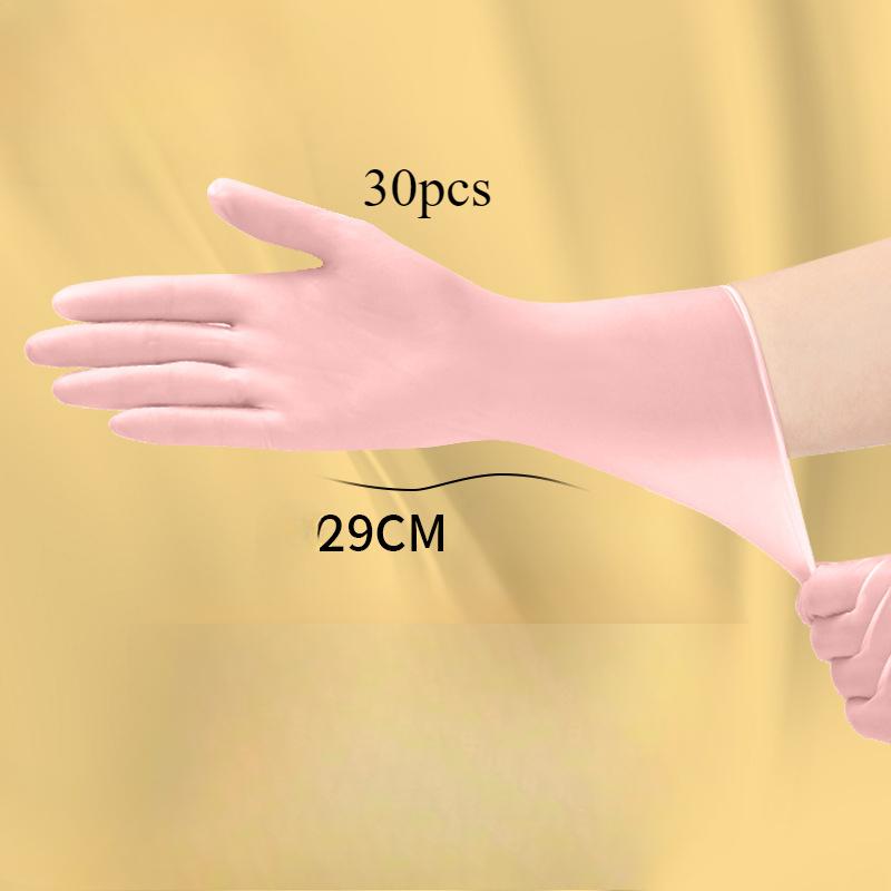 30pcs Disposable Dishwashing Nitrile Gloves Extended Thickened Household Cleaning Kitchen Household Durable Waterproof and Close - Fitting