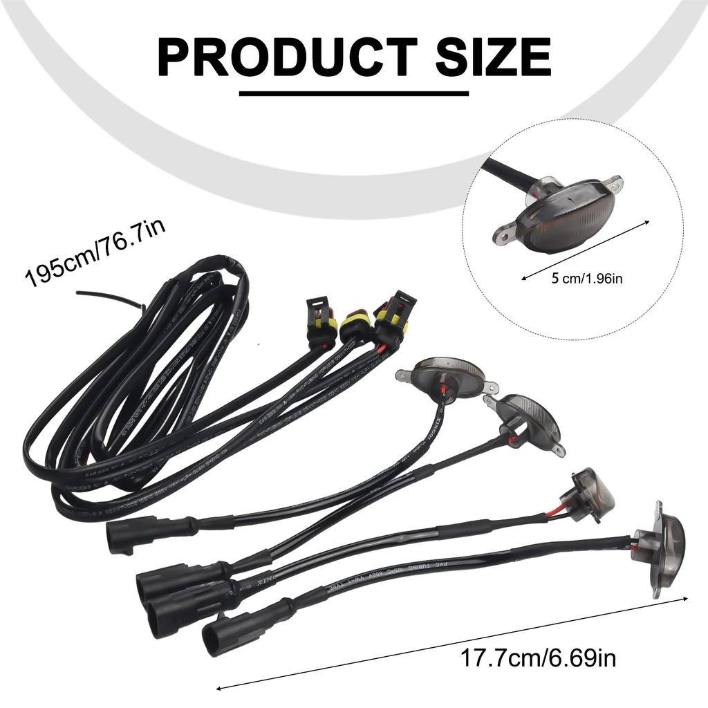 4 шт. светодиодные фонари на переднюю решетку для Jeep, Grand, Cherokee 2003-2025, дымчатые, желтые светодиодные ходовые огни, автомобильные лампы