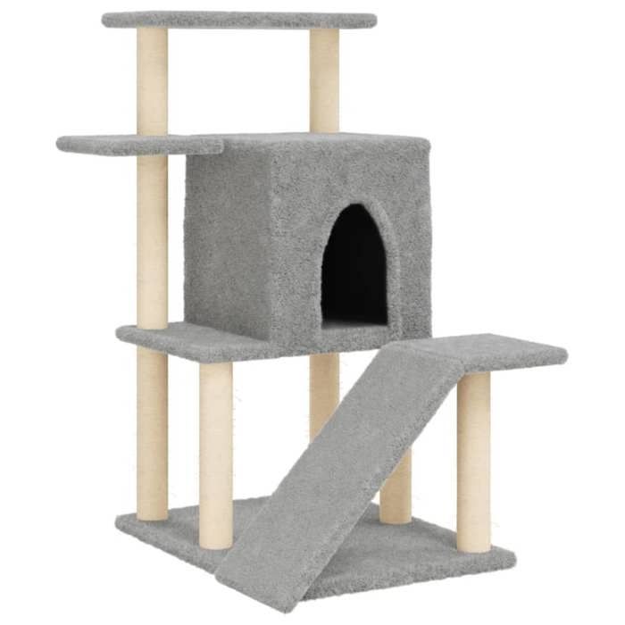 VidaXL Arbre à chat avec griffoirs en sisal gris clair 97 cm 172098