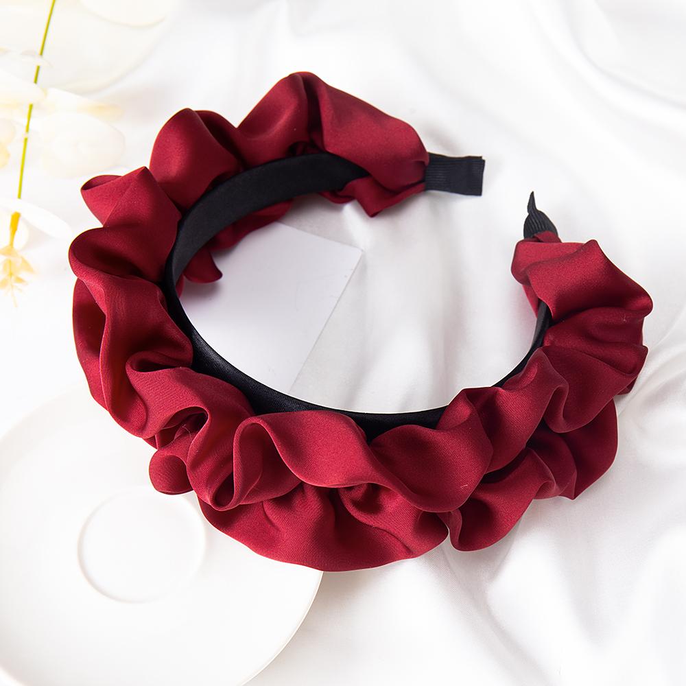 Модные обручи для волос, резинки для волос для женщин и девочек, цветочные однотонные повязки на голову, плиссированные широкие повязки для волос, аксессуары для волос, головные уборы