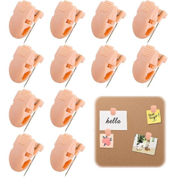 12 Pcs Cubicle Clips for Fabric Walls, Durable Plastic Cubicle Wall Clips and Cubicle Wall Hangers for Pictures, Sturdy Cubicle P for Office