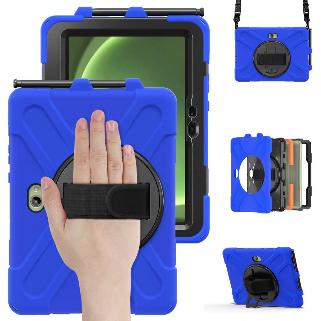 For Samsung Galaxy Tab Active 4 5 Pro 10.1 2025 SM-X350 SM-X356B T540 T545 T630 T636 Case Kids Silicone PC Cover With Hand Strap