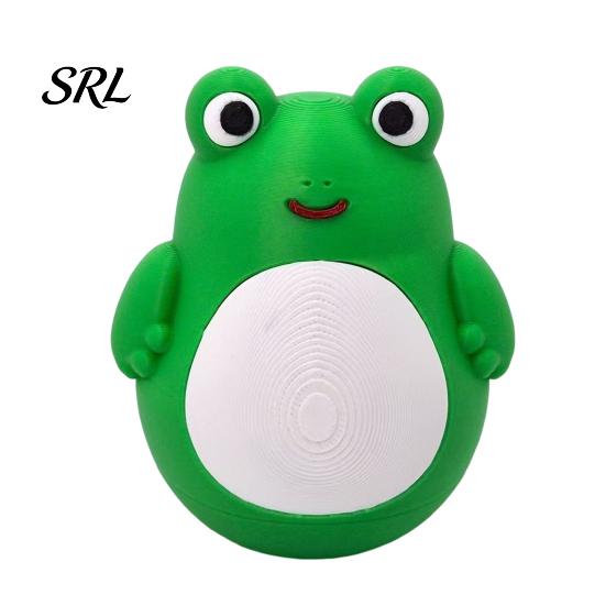 Baby Attention Grabbing Items 3D Printed Mini Frog Tumbler Toy, Roly-Poly Wobbling Cartoon Miniature Figures, Early Education Enlightenment