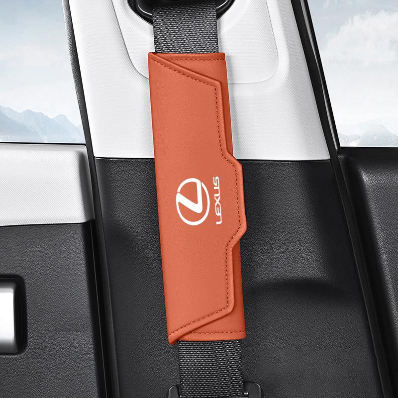 Leather Car Seat Belt Protection Shoulder Pad Cover Cushion For Lexus IS250 Ct200h LS430 LX570 NX300h IS300h RX330 ES300h UX250h