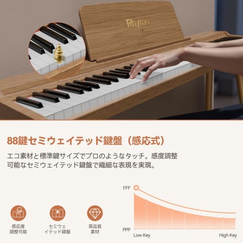 88-Key Digital Piano with Grand Piano Touch (Counterweight Keys) | High-Precision Sensor for Touch Pressure | 20W Speaker | Compact Design | Triple Pe