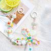 Candy Color Phone Buckle Beads Cute Lanyards  Bead Chain Pendant For Phone Strap