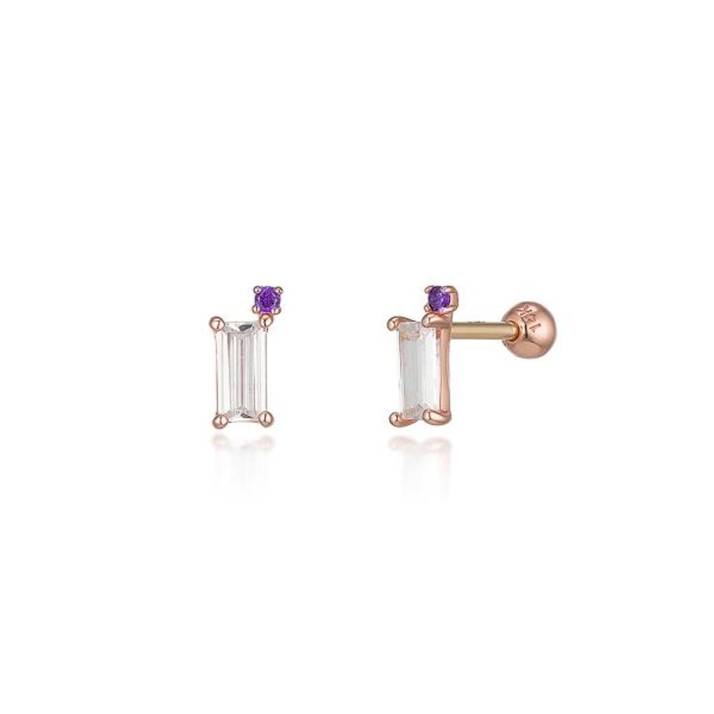 LLOYD Light Square Birthstone 14k Gold Piercing LPFL4005G