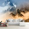 Photo Wallpaper 3D Retro Snow Mountain Moon Wolf Mural Restaurant Cafe Living Room Background Wall Decor 3D Wall Paper