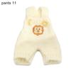 Animal Pattern Cotton Stuffed Dolls Knited Hat Mini Overalls Plush Suspender Pants Doll Clothes