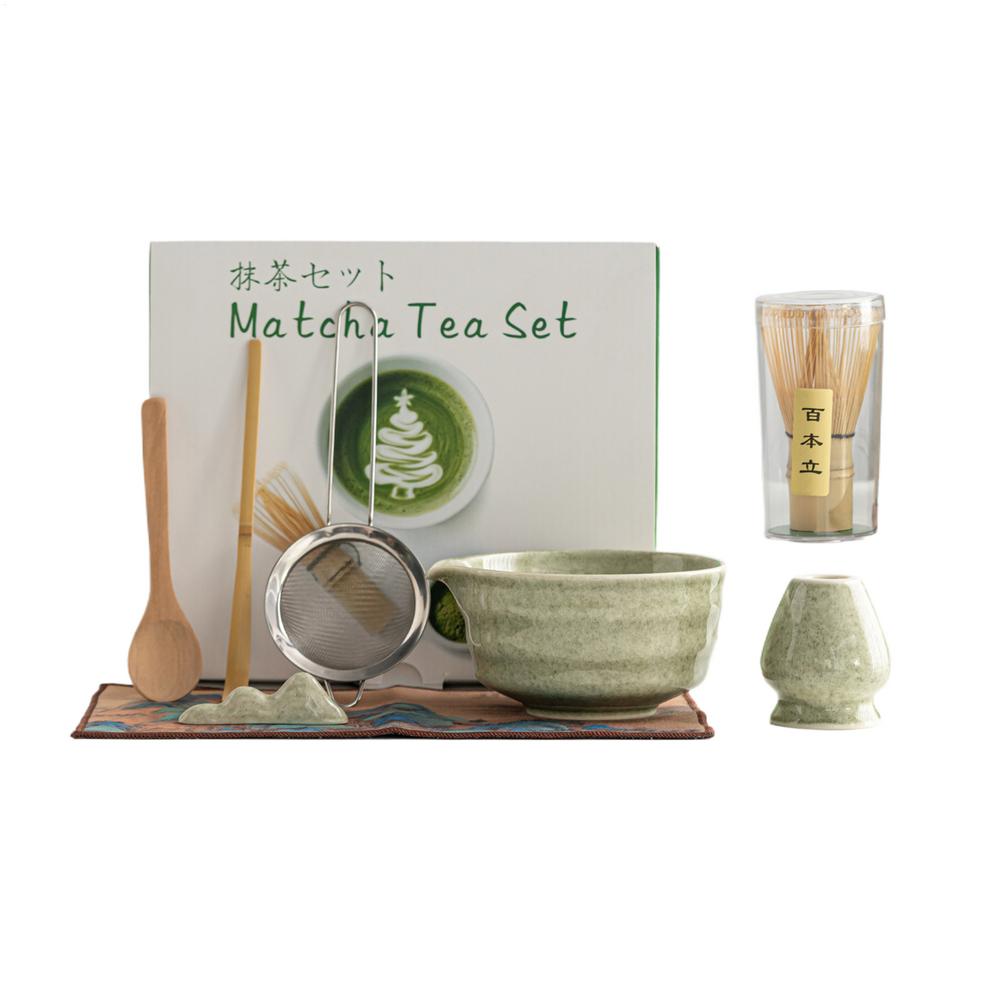 Japanese Tea Bowl Set 8 Pieces Complete Kit With Bowl Scoop Holder Sifter Japanese Tea Ceremony Set For Beginners Friends Mom