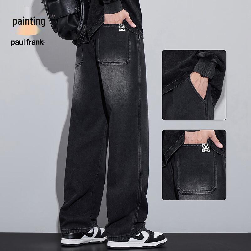 paul frank Мужские модные свободные прямые джинсы из стираного денима