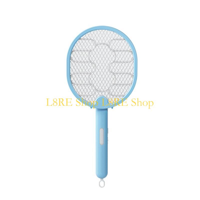 L8RE Hang-Electric Swatter Outdoor Zapper 180 Degree Foldable Racket Household Ultraviolet-Fly Swatter