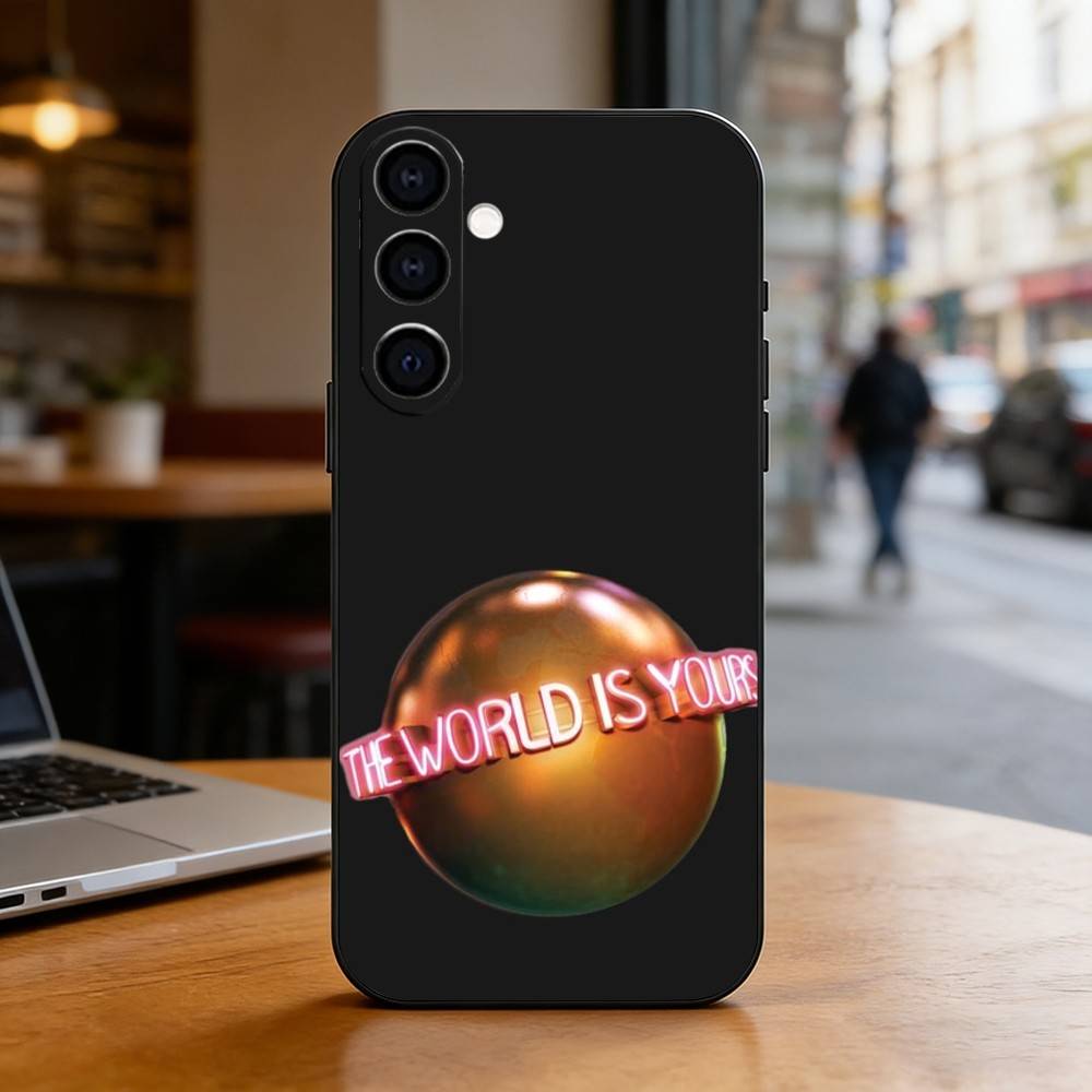 The World Is Yours S-Scarfaces Phone Case For Samsung Galaxy A73,A72,A71,A70,A53,A52,A51,Soft Silicone Black Cover