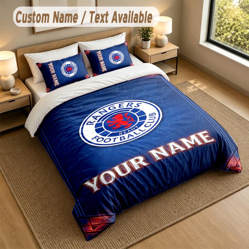 3Pcs Bedding Set Custom Name Text, 1 Sheet 2 Pillowcases Home Bed DecorRangers FC