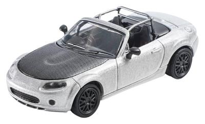 DIECASTTEAM Масштаб 1/64 Mazda MX5 Гоночная версия - (Правый руль) - Серебристый, Готовая модель LL-045-197