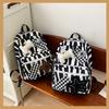 Black and White Plaid Backpack Creative Schoolbag Large Capacity New Backpack Fashion Striped Student Bag