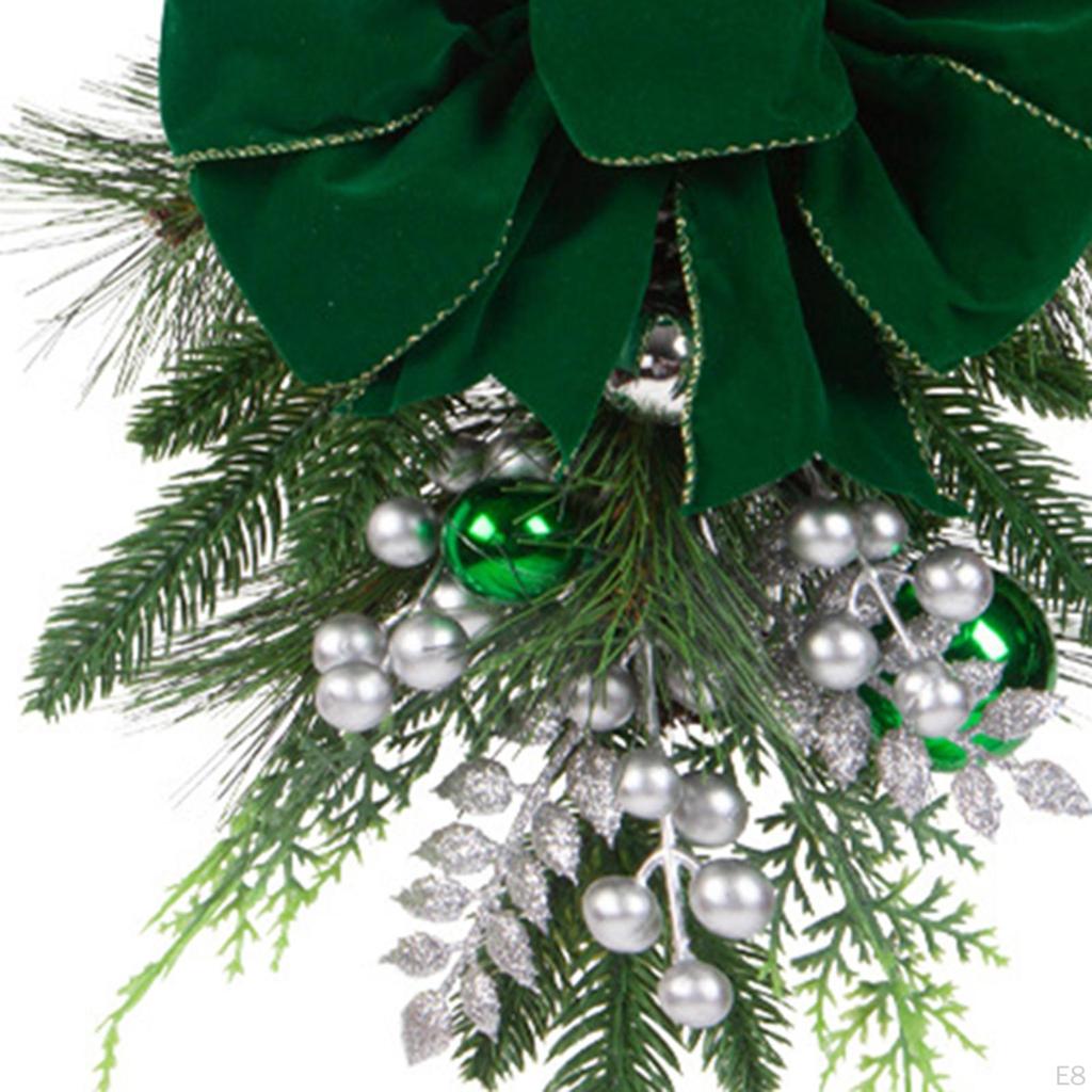 Artificial Christmas Wreath Staircase Decoration with Balls for Home Fireplace Window Door Table