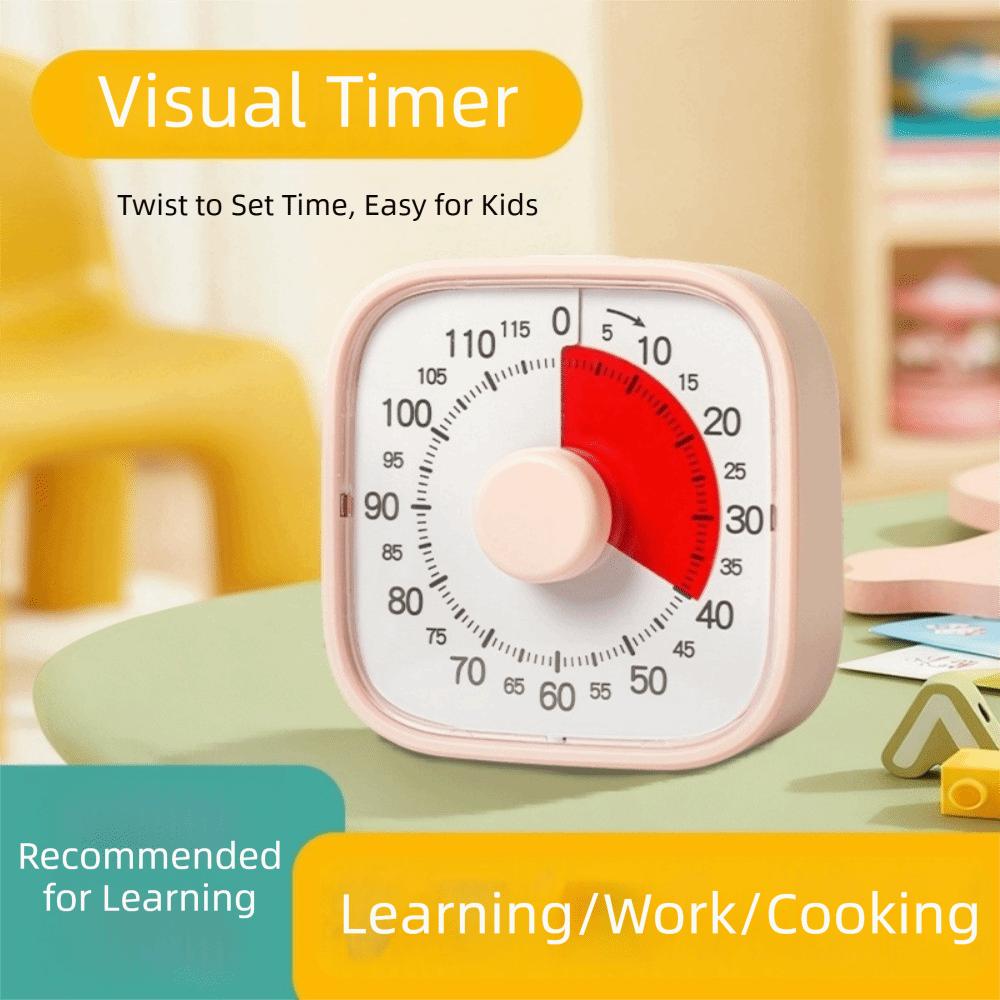 120 Minutes Countdown Alarm Clock Self-Discipline Kitchen Timer Visual Timer Time Management Tool