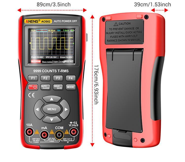 ANENG AOS02 Handheld Smart Digital Oscilloscope & Multimeter with Anti-Burn Protection and High-Precision Multifunctional Color Screen
