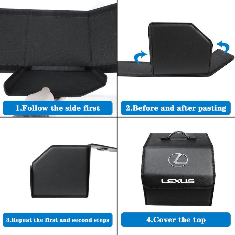 Car Trunk Leather Storage Box Foldable Auto Organizer Bag For Lexus F SPORT ES RX NX LS UX LM LX GX LC RZ IS CT GS RC HS SC LBX