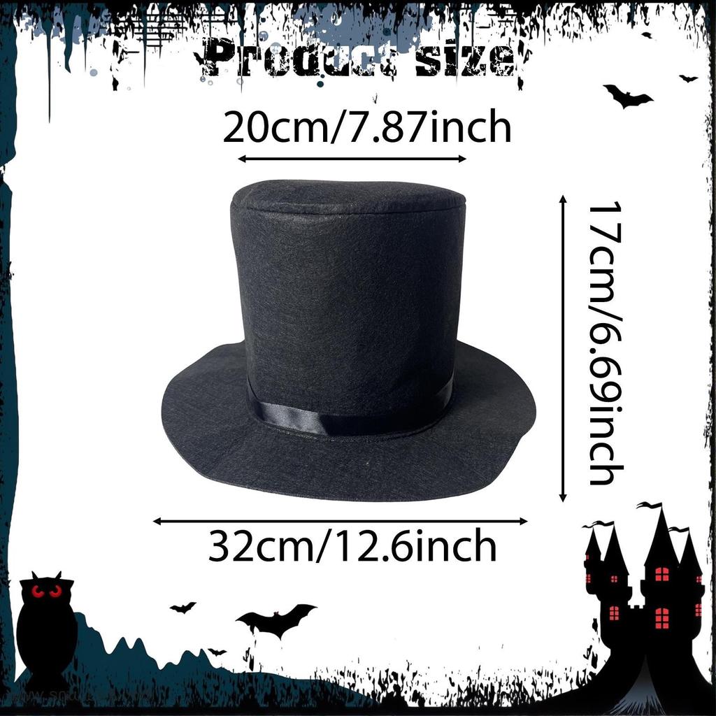 Цилиндр Шляпа Фетр Костюм для Праздничных Тематических Вечеринок Концерт Рождество Хэллоуин