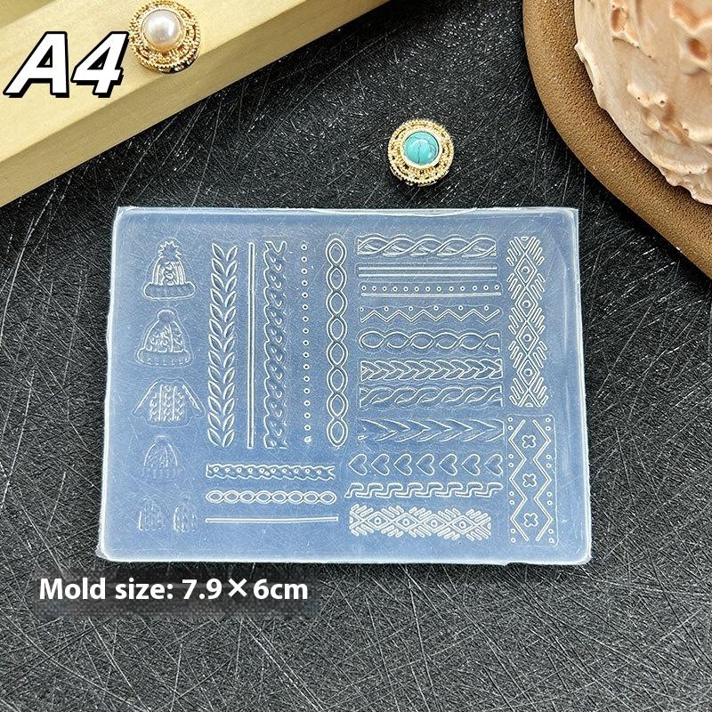 Силиконовые 3D-трафареты для ногтей с рельефом - Цветы, Бабочки, Бантики, Инструменты для дизайна DIY-арта ногтей для салона и дома
