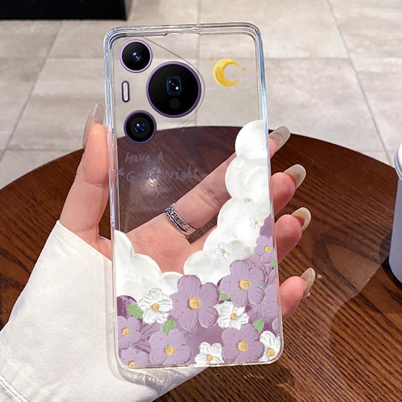 Casing For Huawei Pura 70/70 Pro Plus/70 Pro+ Phone Case Transparent Silicone Aesthetic Cute Cat Cartoon Cover For Pura70 Bumper