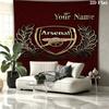 Arsenal F Custom Name Wall Tapestry Aesthetic Wall Hanging Printed Fabric Blanket Decorative Tapestries for Bedroom Living Room Home Decor