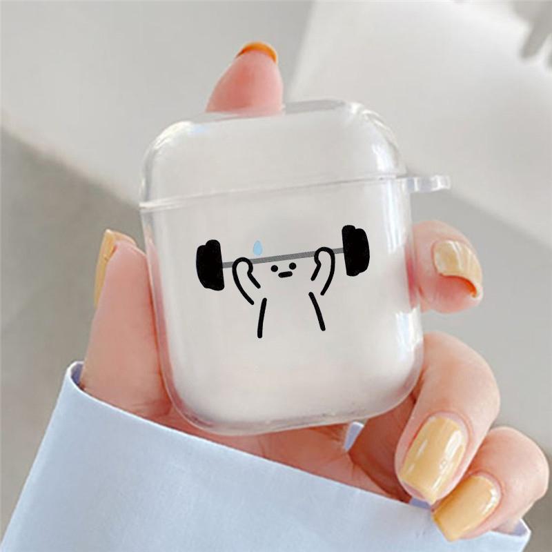 Милый Чехол для Наушников 'Спичечные Человечки' для Airpods 4-го 3-го 2 Pro Прозрачная Крышка для Airpod 3 1 Защитный Аксессуар Чехол Fundas