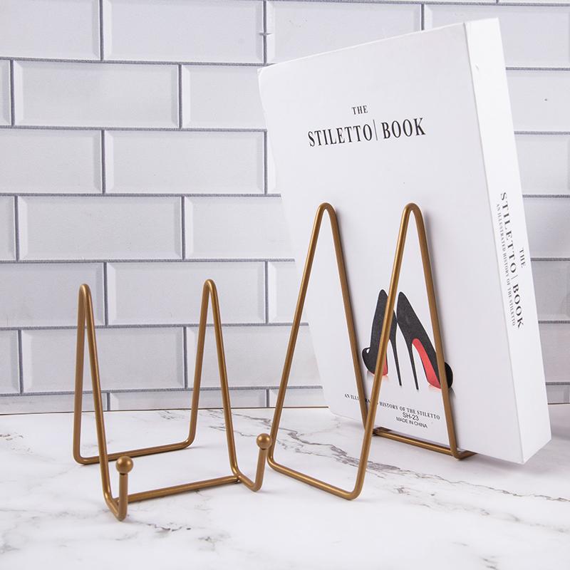 Multifunctional Iron Display Pedestal, Magazine Book Organizer Stand, Plate Bowl Photo Frame Holder for Indoor Home Decoration