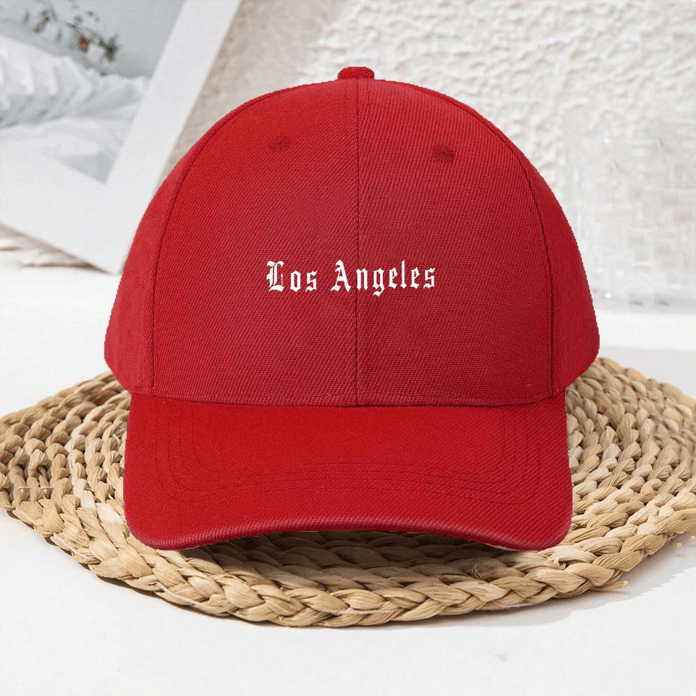 Красная Бейсболка с вышивкой Los Angeles, Регулируемая, Повседневная, Для улицы