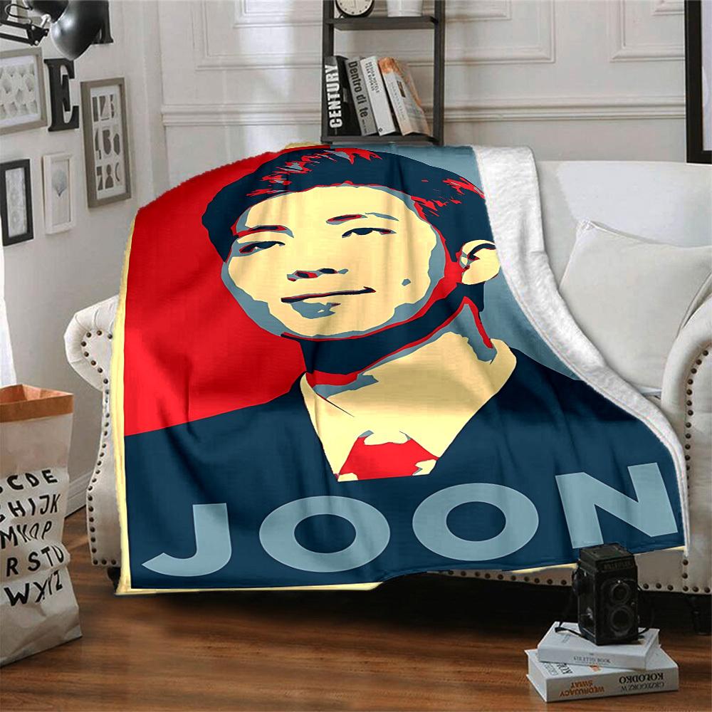 1pc Joon Flannel Blanket [Cozy Throw Blanket] For Sofa, Bed, Travel, Camping, Livingroom, Office, Couch, Chair, And Bed