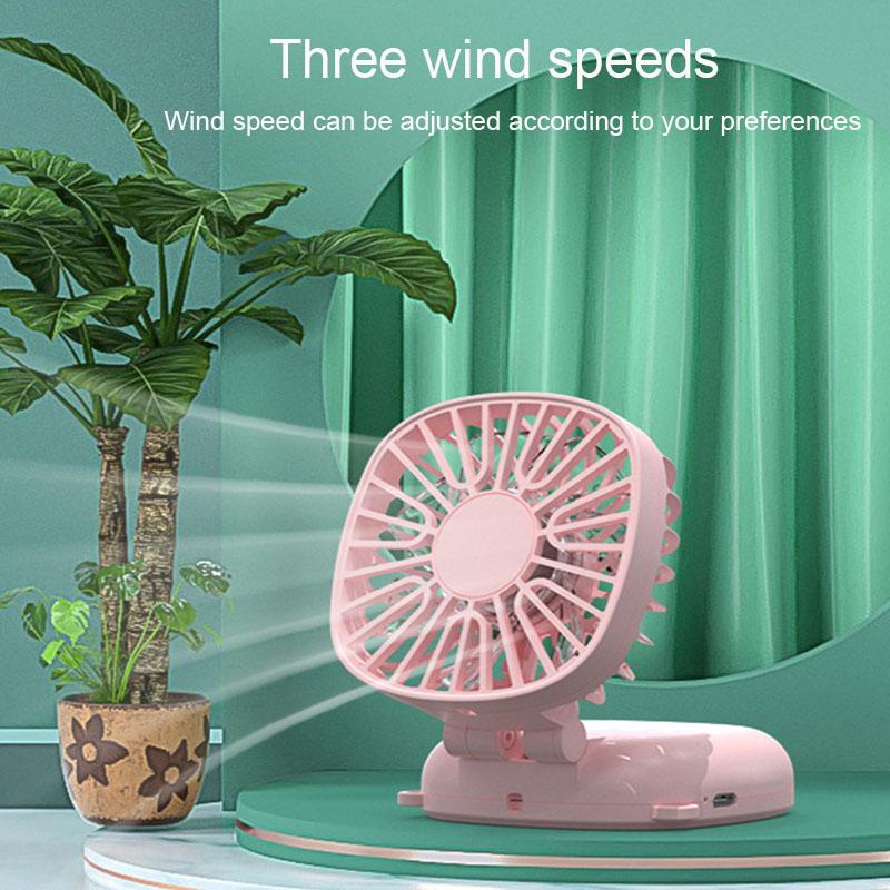 2025 New Handheld Neck Hanging Small Fan USB Mini Fan Charging Folding Desktop Gift Electric Fan