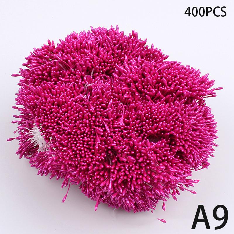 400Pcs Mini Flower Stamen Artificial Pearl Pistil Double Heads DIY Floral Craft For Wedding Decor Needlework Scrapbooking