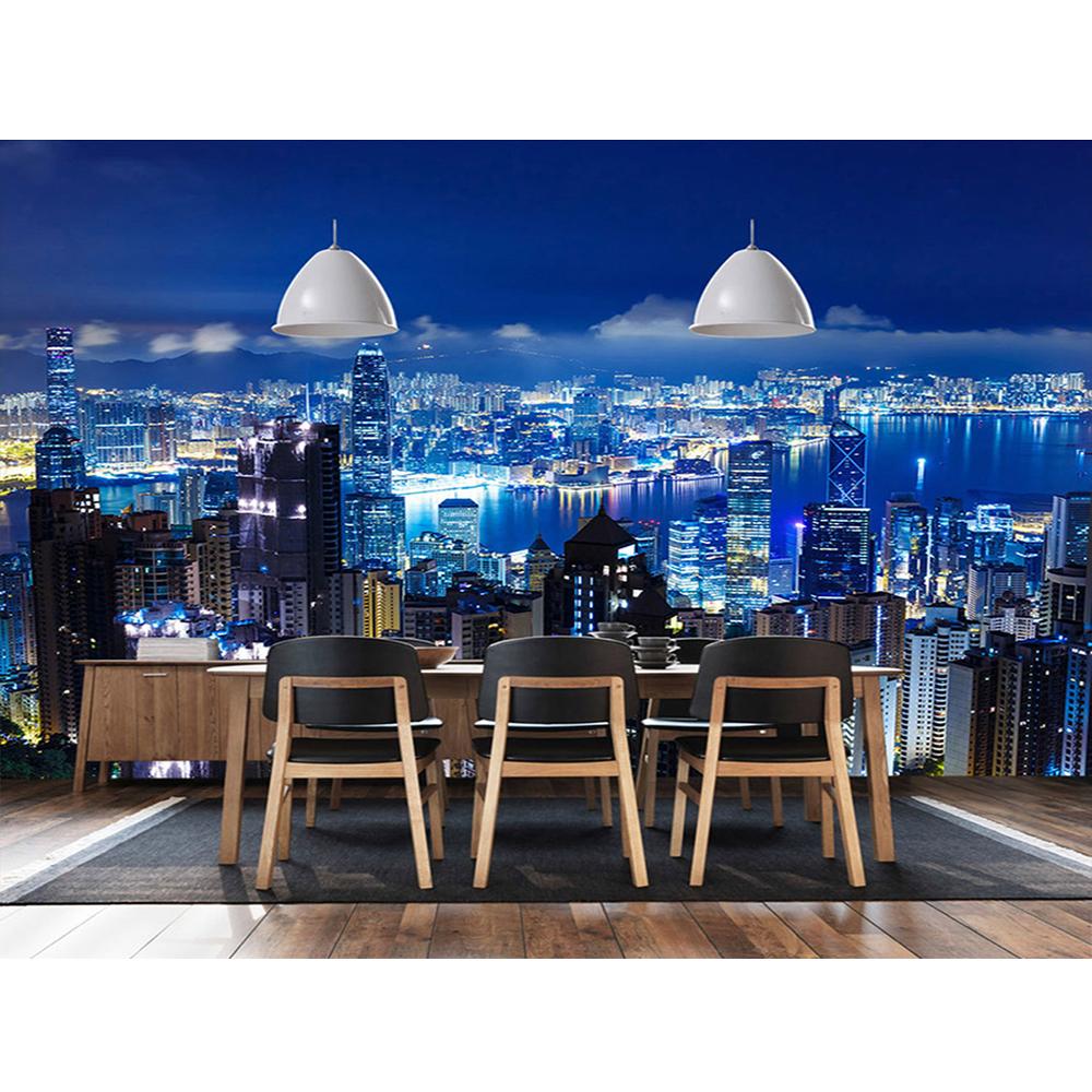3D Настенная фреска Современные виды ночного города Обои для спальни, гостиной, фона для дивана, настенная бумага