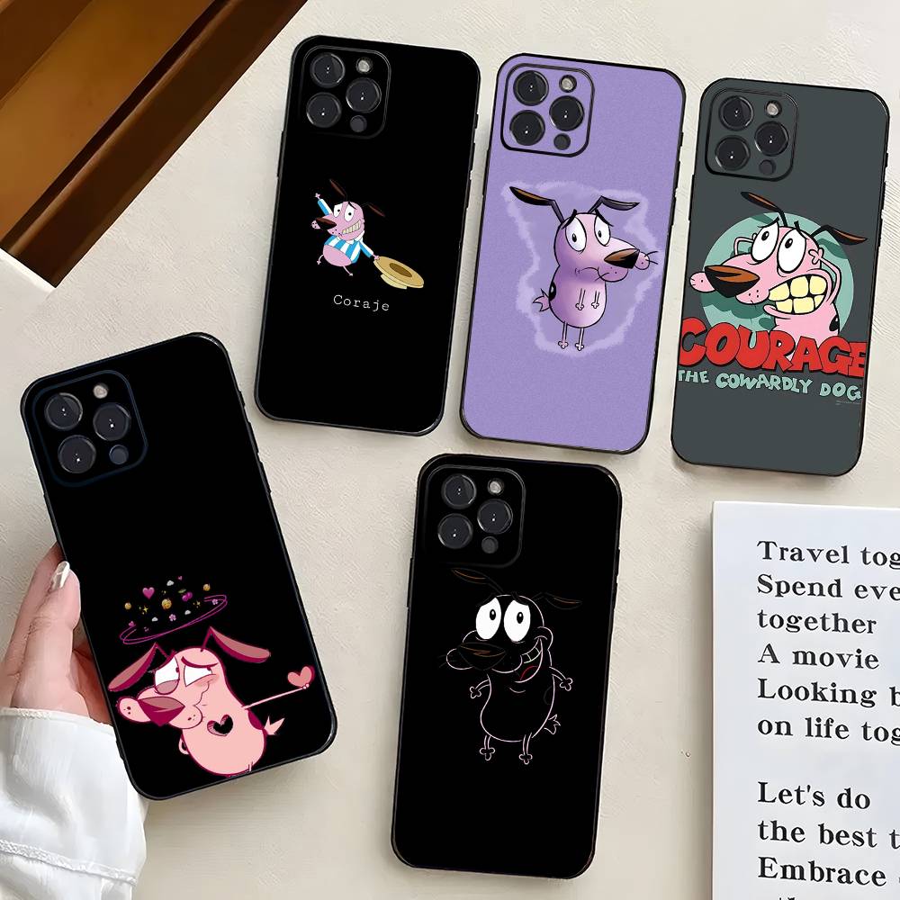 C- Court The C- Cowly Dog Phone Case For IPhone 17 Air 16 15 14 13 Pro Max 11 12 Black Silicone Cover
