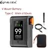 PALO Аккумулятор с креплением V BP-99W для видеокамеры Sony, вещательной видеолампы Blackmagic URSA