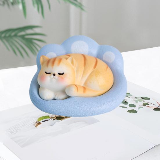 Sleeping Animal Ornament Mini Adorable Cat Dog Pig Rabbit Desktop Decoration for Micro-Landscapes Cars