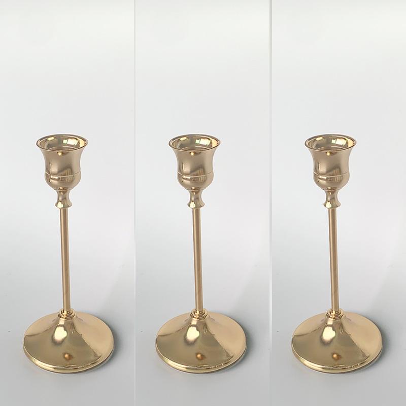 Европейский золотой кованый подсвечник - Роскошный романтический декор для ужина при свечах