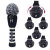 Craftsman Golf Head Cover 4 Piece Set Number Embroidery (1FFH) Club Cover for DriverFairway WoodHybrid Knit Number Tag Blue White