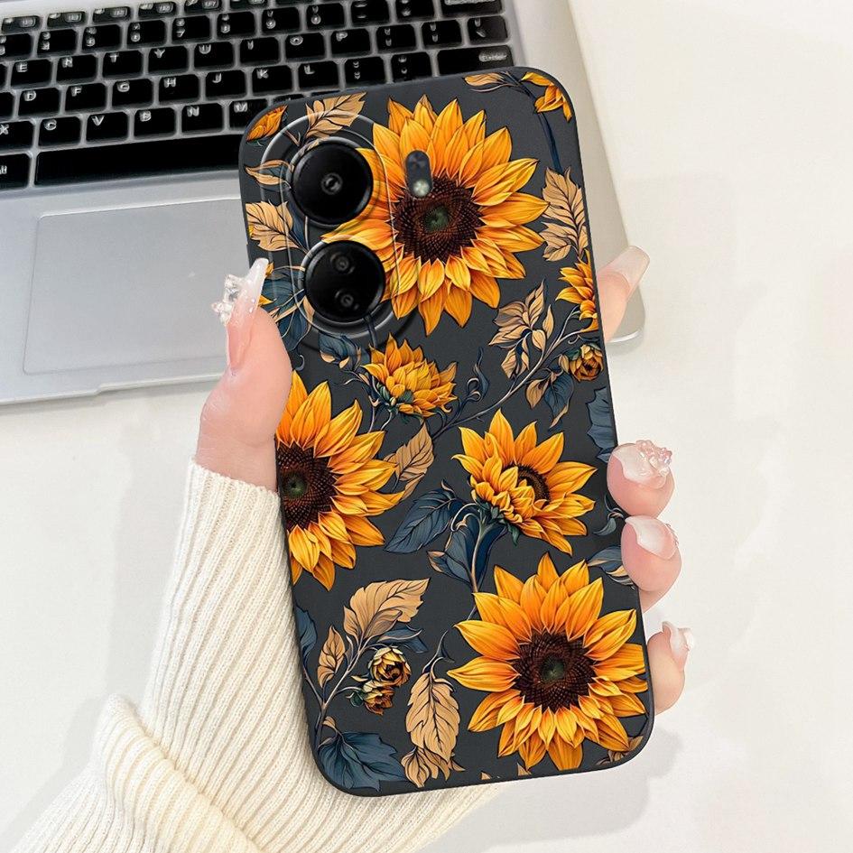 For Xiaomi Redmi 13C Case Cover Popular Flower Bowknot Soft TPU Silicone Shockproof Bumper For Xiaomi Poco C65 Redmi13C 4G Funda