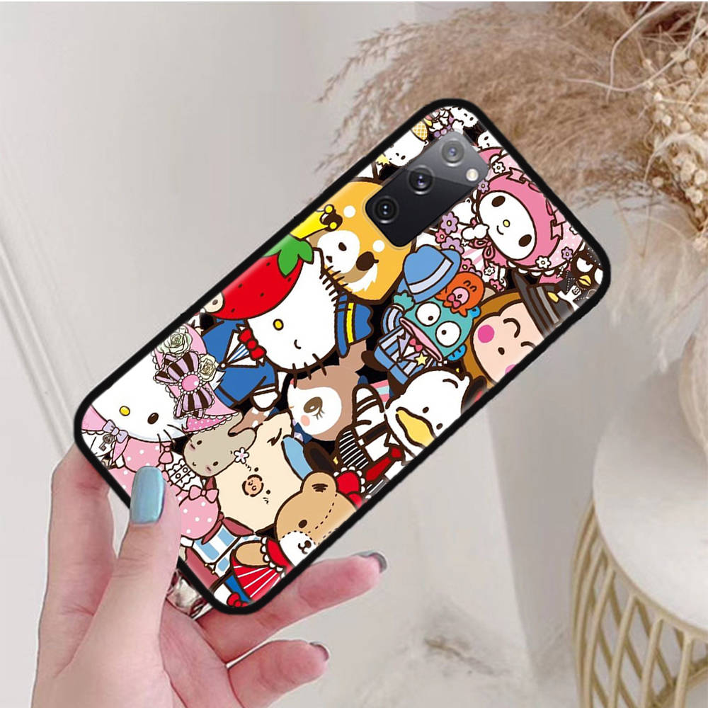 Черный чехол для Xiaomi Poco X6 X4 M5 M6 F5 F6 C65 C55 C50 C51 C40 Pro Redmi 14C A3X 13C 12C 11T 10A 9C Note 7 6 8A Plus L-14 Sanrio Mix