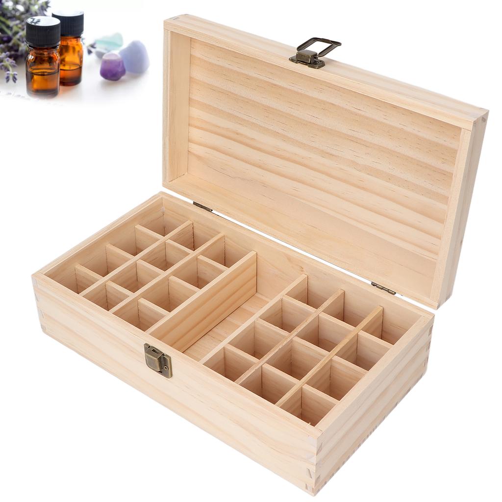 Коробка для эфирных масел 24 ячейки Многофункциональный деревянный держатель для эфирных масел для эфирных масел, косметики, лака для ногтей, подарок
