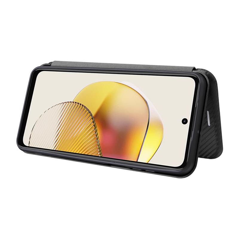 Для Motorola Moto G13 4G/G23 4G/G53 5G Чехол для телефона Держатель для карт Кожаная обложка-подставка с текстурой углеродного волокна