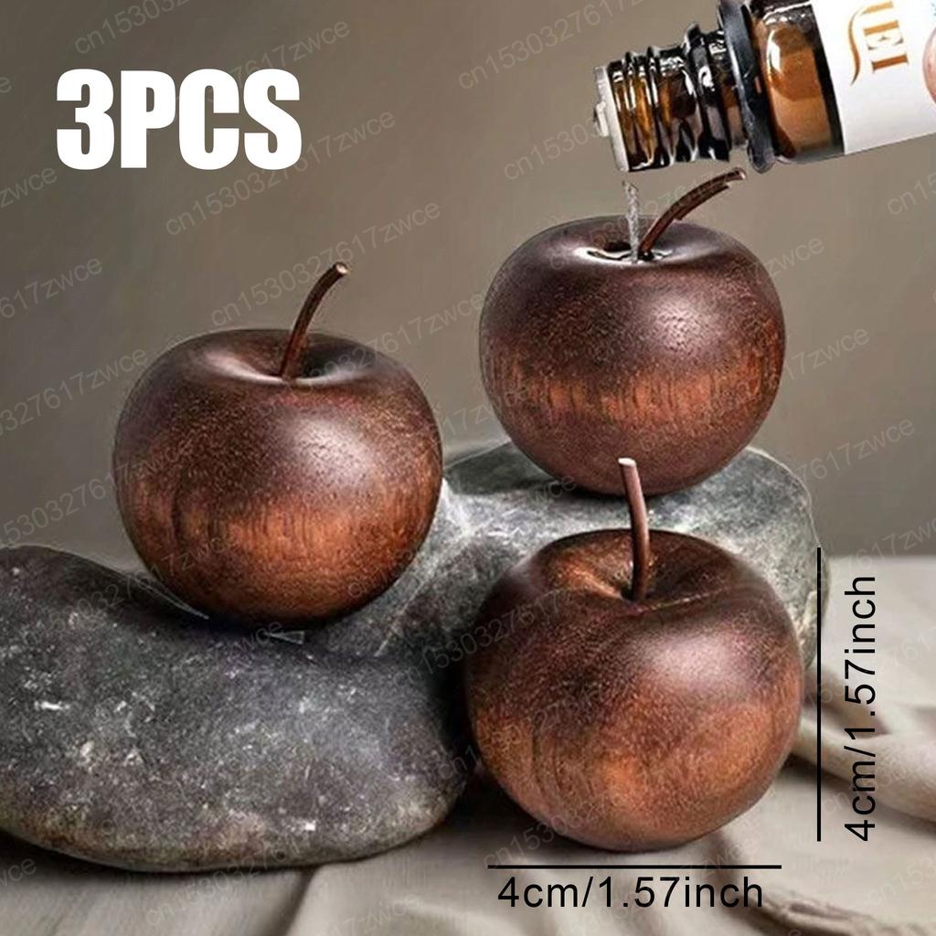 Natural Wood Apple Aroma Diffuser Car Home Office Tabletop Decor, Relaxing Scent Dispenser, Holiday Gift, Essential Oil Diffuser