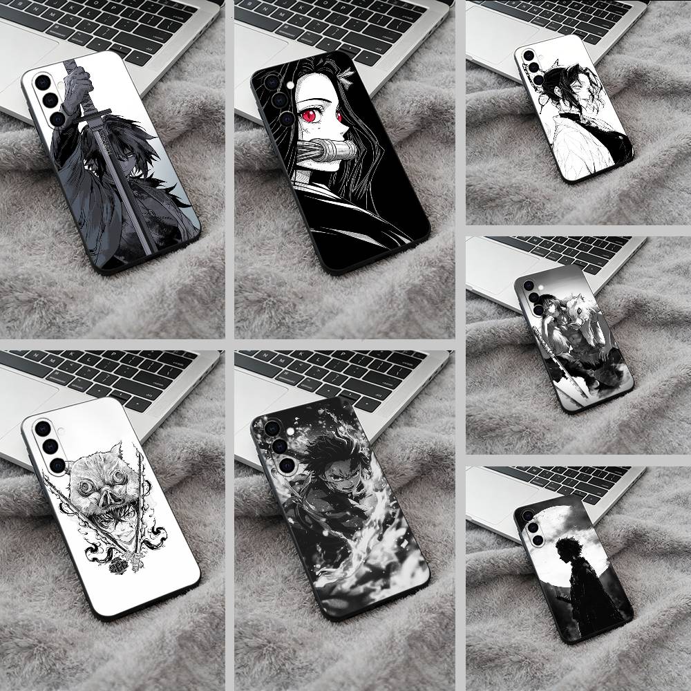 Popular Anime D-Demon Slaye Soft Silicone phone Case for Samsung Galaxy A73/A71/A72/A70/A53/A52/A51 - Black