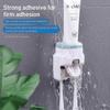 Toothpaste Dispenser and Toothbrush Holder, Wall Mount (Blue)