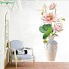 3D Lotus Flower Vase Wall Stickers,Removable Floral Wall Decals for Living Room,Bedroom,Home Decor,Peel and Stick Art Murals
