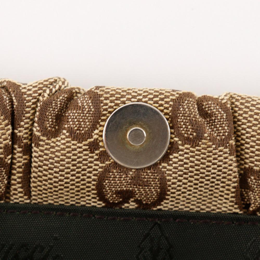 Gucci Heart Crest Handbag 212994 Beige GG Canvas Women Used